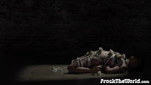 Bondaged Gay Jerk off Massive Cock