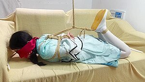 Watch Brunette Bondage Solo