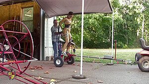 Hogtied Bondage with Big Ass Brunette