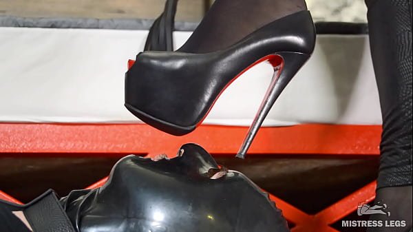 Mistress Barefoot Trampling in Nylon Socks & High Heels